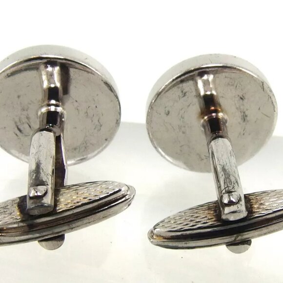 dunhill cuff d mark Silver & Gold Hardware Authentic used T17357 - Picture 8 of 9